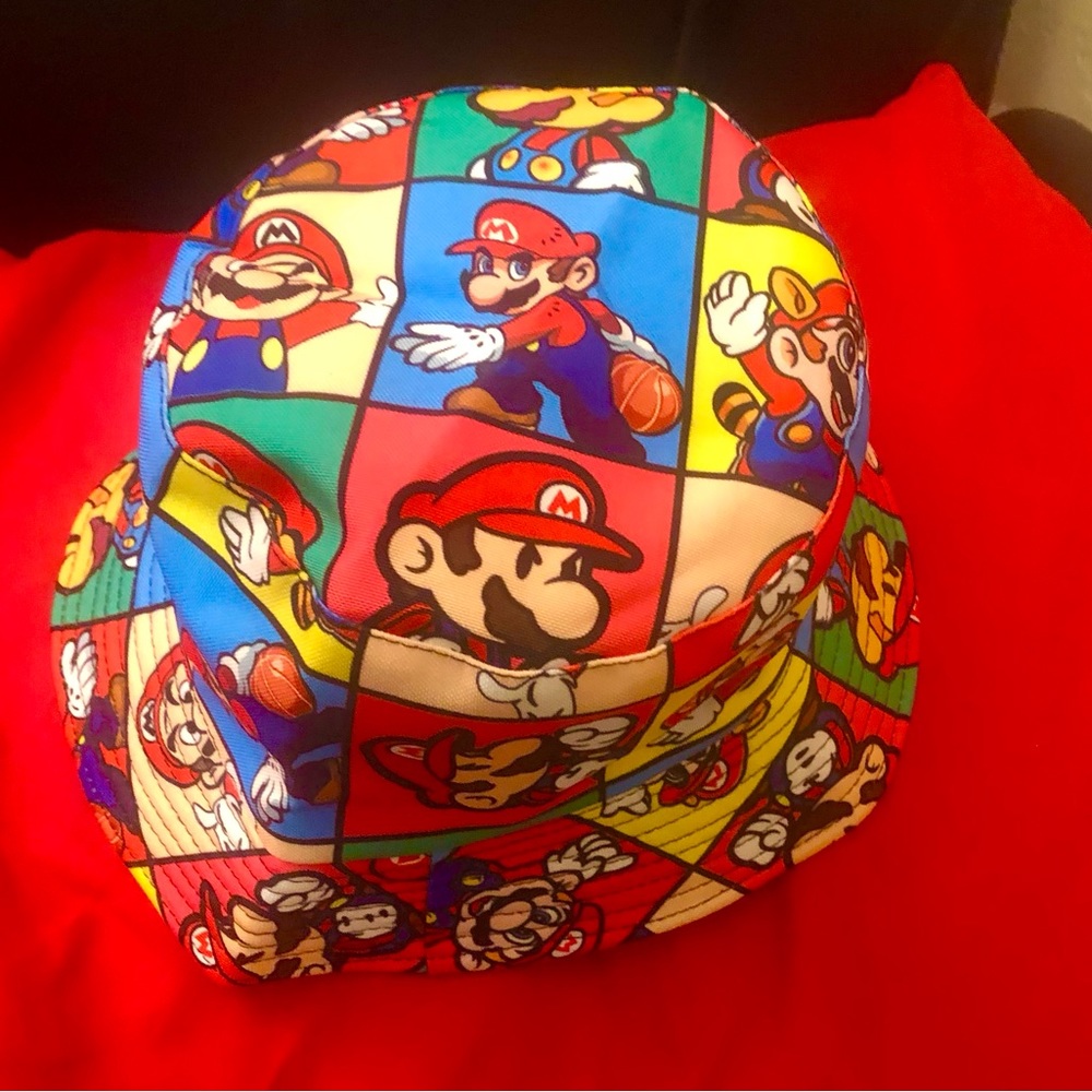 Mario Bros adult bucket hat very colorful and fun hat